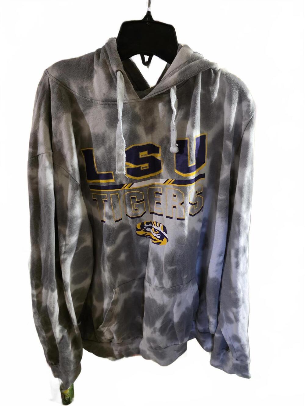 LSU Tigers Men's Hoodie Tie-Dye Gray 2XL Colosseum